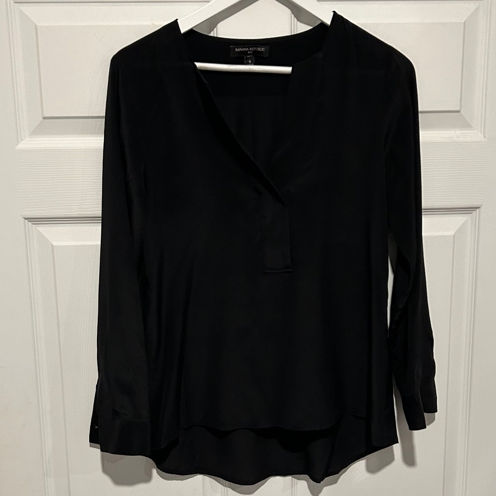 Banana Republic Black Silk Blouse
